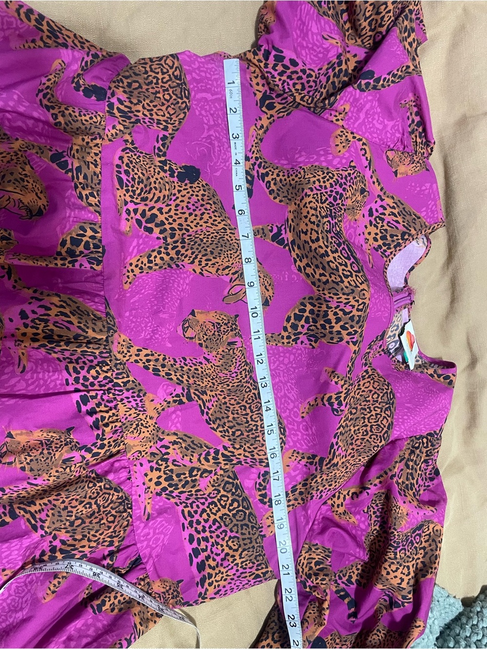 FARM Rio Pink Leopard Print Tiered Minidress - Picture 3 of 4